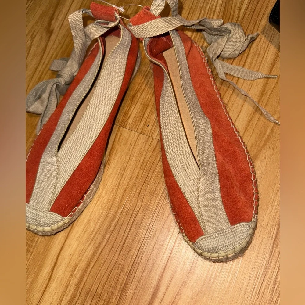 Brand New With Tags Free People Juniper Lace Up Espadrilles Size 39 Rust Orange